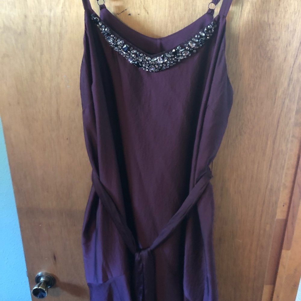 Lane Bryant ruffle hem purple dress with beads